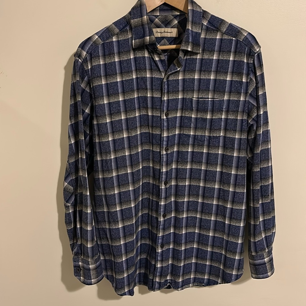 TOMMY BAHAMA Mens Plaid Long Sleeve 100% Cotton Button Down Shirt Size M